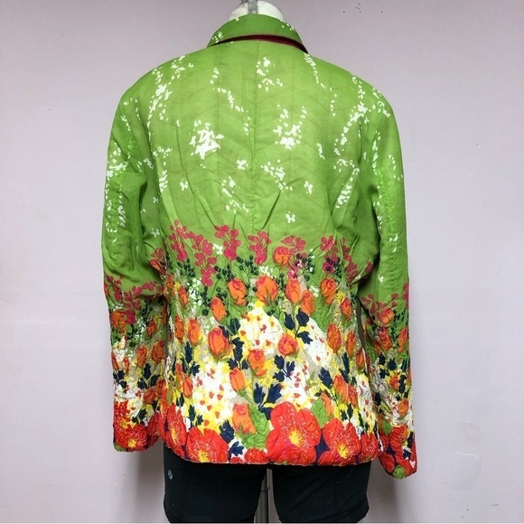 Ubu Floral & Pink Reversible Crinkle Travel Lightweight Full Zip Jacket  Size Md - Picture 3 of 13